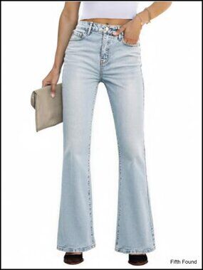 Stretchy Bootcut Jeans High Waisted Flare Jeans for Women Retro Y2K Bell Bottom
